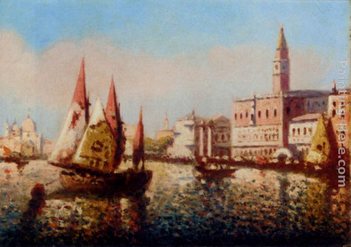 Trading Vessels In The Bacino Di San Marco, Venice painting - Joaquin Miro Trading Vessels In The Bacino Di San Marco, Venice art painting